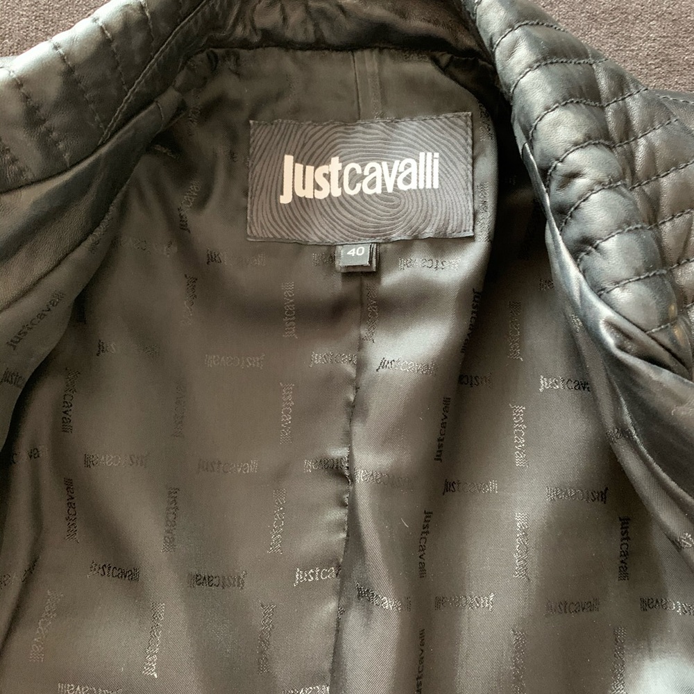 Just Cavalli lace up leather Moro jacket - Picture 2 of 8
